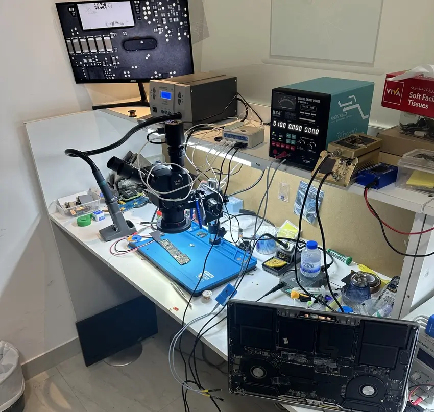 MacBook logic board repair for data recovery at My Celcare JLT in Dubai