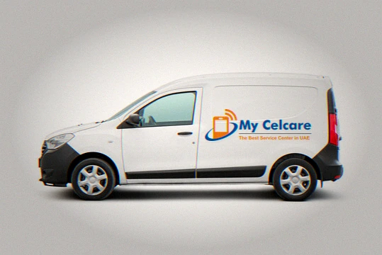 My Celcare JLT doorstep iPhone repair service van in Dubai
